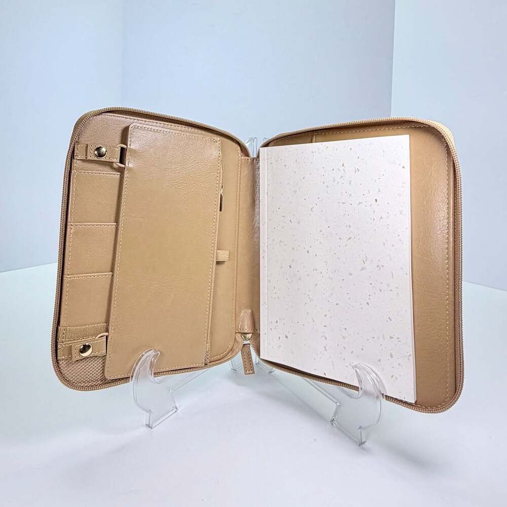 H Halston Travel Organizer Zipper Case Portfolio
In Tan